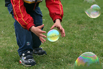 Image showing  Boy with bubbles