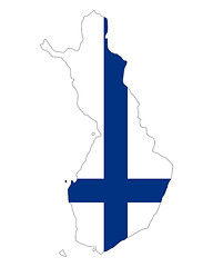 Image showing Map and flag of Finland
