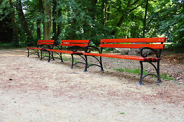 Image showing Benches in Park