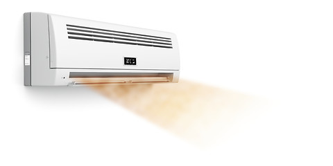 Image showing Air conditioner blowing hot air