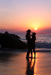 Image showing Couple at sunset