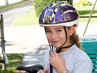 Image showing Cute girl in a helmet