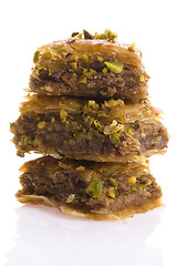 Image showing Baklava. Traditional middle east sweet desert isolated on the wh