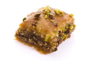 Image showing Baklava. Traditional middle east sweet desert isolated on the wh