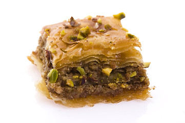 Image showing Baklava. Traditional middle east sweet desert isolated on the wh