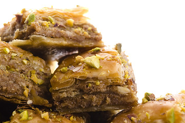 Image showing Baklava. Traditional middle east sweet desert isolated on the wh