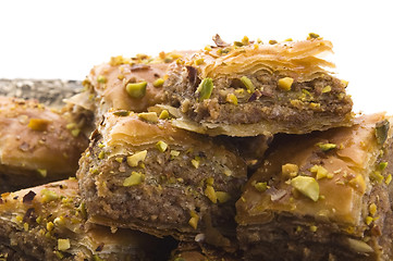 Image showing Baklava. Traditional middle east sweet desert isolated on the wh