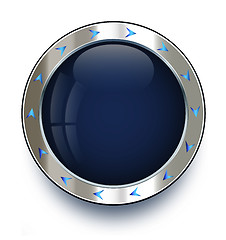 Image showing Silver metal designed creative button