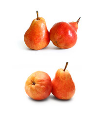 Image showing Red pears on white
