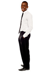 Image showing Full length shot of businessman posing in style