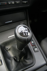 Image showing Close-up of a sport car gear shifter