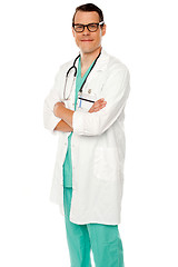 Image showing Handsome young male medical specialist posing