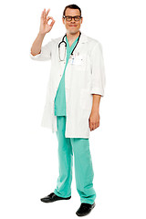 Image showing Medical practitioner showing excellent gesture