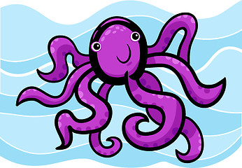 Image showing cartoon illustration of cute octopus