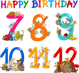 Image showing Birthday Anniversary cartoons set