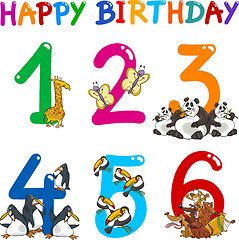 Image showing Birthday Anniversary cartoons set