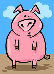 Image showing cartoon illustration of farm pig