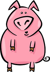 Image showing cartoon illustration of farm pig