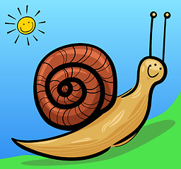 Image showing cute snail cartoon illustration