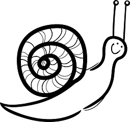 Image showing snail cartoon illustration for coloring