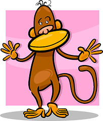 Image showing cute monkey cartoon illustration