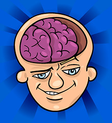 Image showing brainy man cartoon illustration