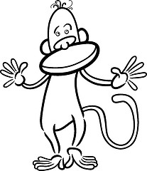 Image showing monkey cartoon illustration for coloring