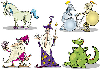 Image showing Cartoon Fantasy Characters Set