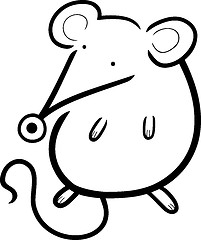 Image showing cute mouse cartoon for coloring book