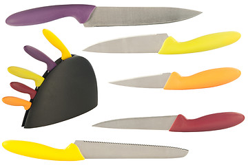 Image showing set of knives for the kitchen