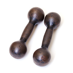 Image showing Old Rusty Dumbbells