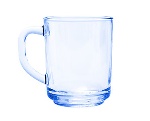 Image showing Empty Blue Glass Cup