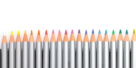 Image showing Multicolored Pencil, Arrangement in Row