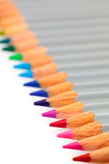 Image showing Multicolored Pencil, Arrangement in Row