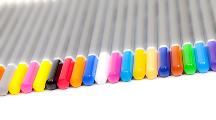 Image showing Multicolored Pencil, Arrangement in Row