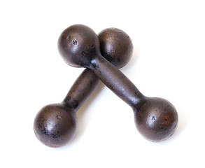 Image showing Old Rusty Dumbbells