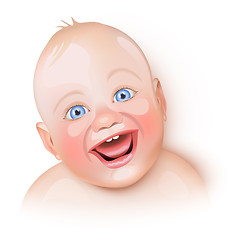 Image showing Cute baby is laughing