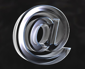 Image showing email symbol in transparent glass (3d) 