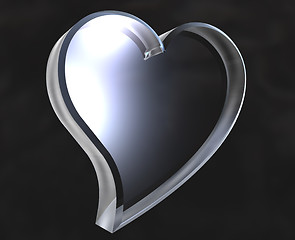 Image showing Heart icon symbol in glass (3D) 