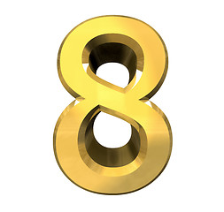 Image showing 3d number 8 in gold 