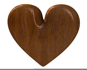Image showing heart in wood (3D) 