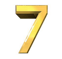 Image showing 3d number 7 in gold 