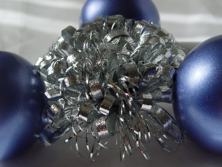 Image showing Silver Bows with Royal Blue
