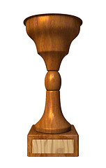 Image showing 3d trophy cup in wood