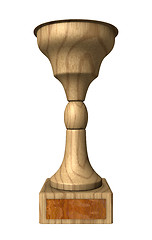 Image showing 3d trophy cup in wood
