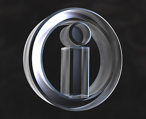 Image showing info symbol in transparent glass (3d) 