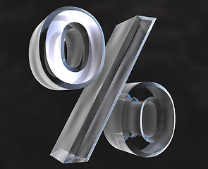 Image showing percent symbol in transparent glass (3d) 