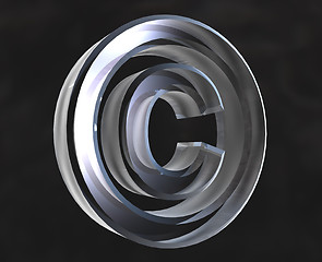 Image showing copyright symbol in transparent glass (3d)