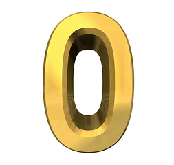 Image showing 3d number 0 in gold 