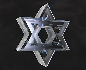 Image showing Star of David Symbol in glass - 3d 